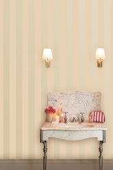 Laura Ashley Lille Pearlescent Stripe Wallpaper Linen